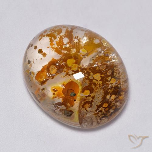 23.49ct Natural Multicolor Cuarzo con marcasita, Ovalada, Transparente