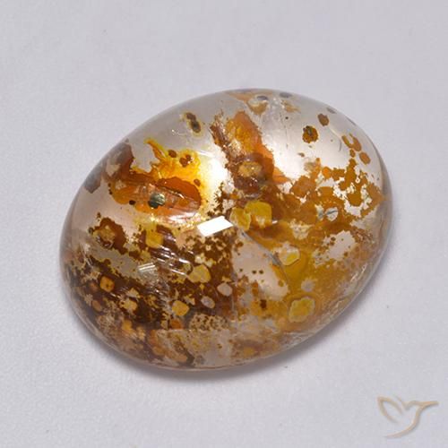 Cuarzo con marcasita Multicolor natural de 23.49 ct, Ovalada, Transparente