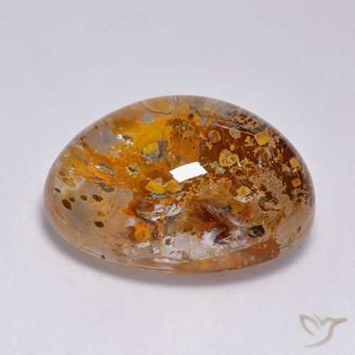 Cuarzo con marcasita Multicolor natural de 23.49 ct, Ovalada, Transparente