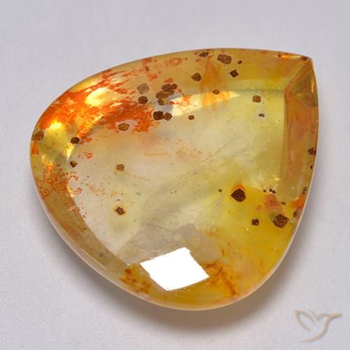 25.59ct Natural Multicolor Cuarzo con marcasita, En forma de pera, Transparente