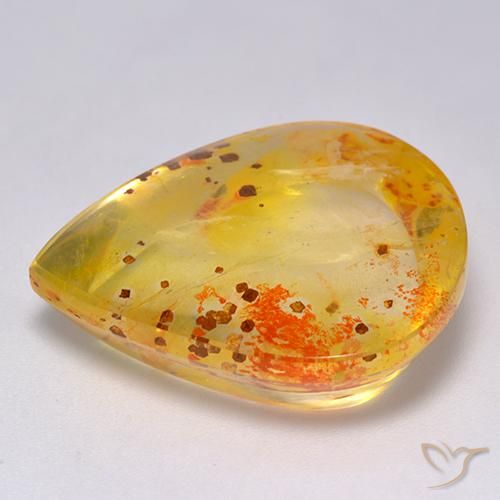 Cuarzo con marcasita Multicolor natural de 25.59 ct, En forma de pera, Transparente