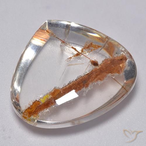 Cuarzo con marcasita Multicolor natural de 22.00 ct, En forma de pera, Transparente
