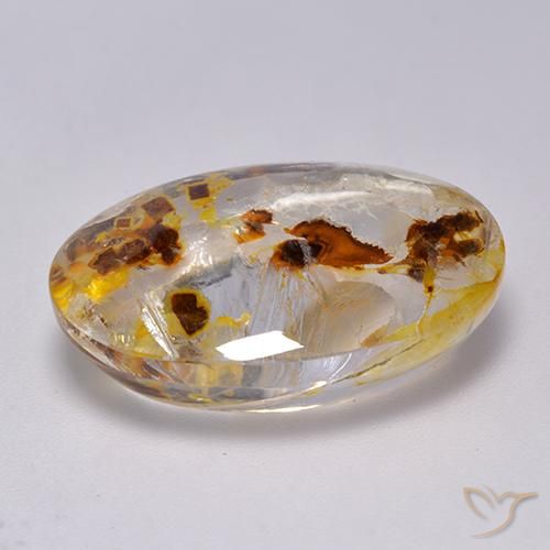 Cuarzo con marcasita Multicolor natural de 19.87 ct, Ovalada, Transparente