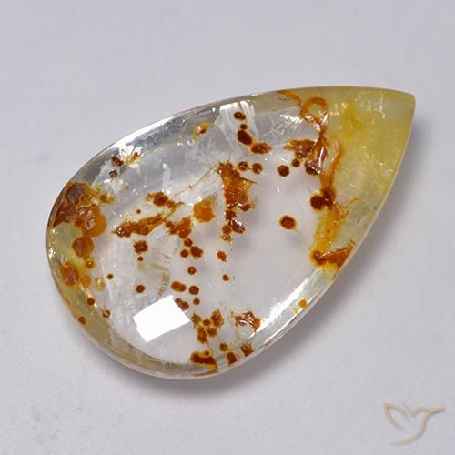 19.86ct Natural Multicolor Cuarzo con marcasita, En forma de pera, Transparente