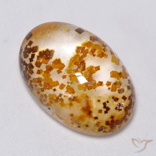 23.14ct Natural Multicolor Cuarzo con marcasita, Ovalada, Transparente
