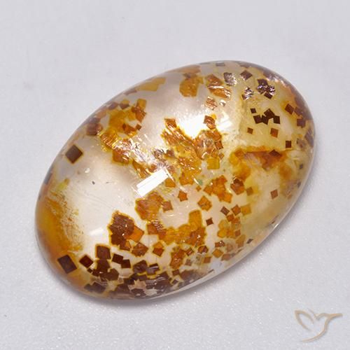 Cuarzo con marcasita Multicolor natural de 23.14 ct, Ovalada, Transparente
