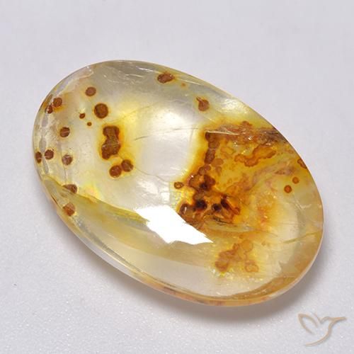 Cuarzo con marcasita Multicolor natural de 25.09 ct, Ovalada, Transparente