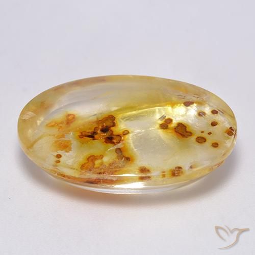 Cuarzo con marcasita Multicolor natural de 25.09 ct, Ovalada, Transparente
