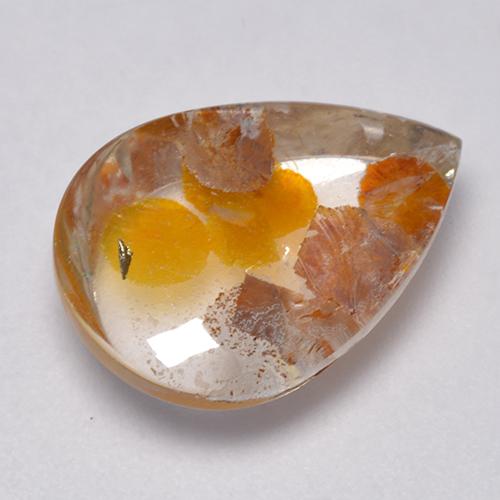 Cuarzo con marcasita Multicolor natural de 7.73 ct, En forma de pera, Transparente