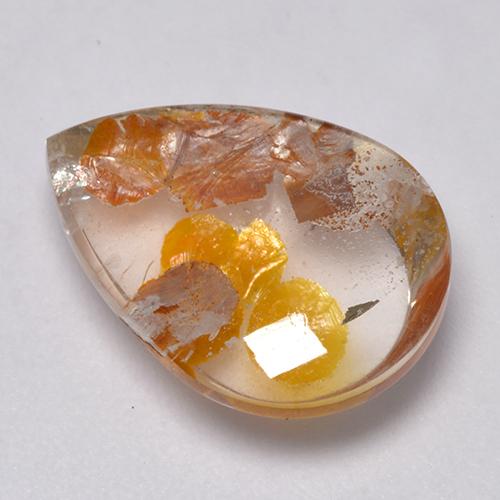 Cuarzo con marcasita Multicolor natural de 7.73 ct, En forma de pera, Transparente