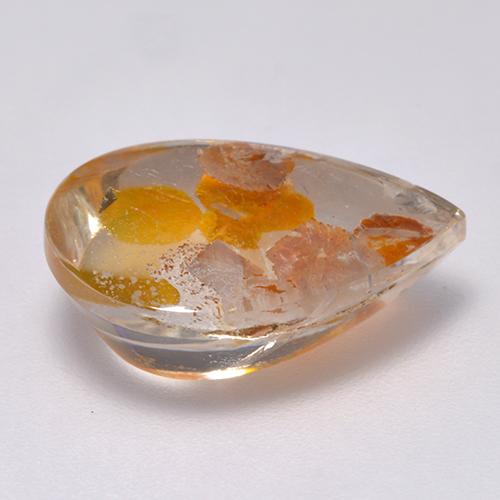 Cuarzo con marcasita Multicolor natural de 7.73 ct, En forma de pera, Transparente