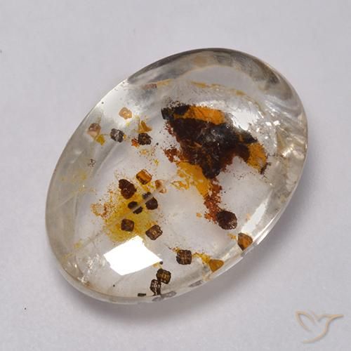Cuarzo con marcasita Multicolor natural de 7.34 ct, Ovalada, Transparente