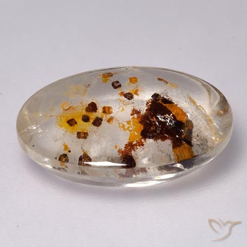 Cuarzo con marcasita Multicolor natural de 7.34 ct, Ovalada, Transparente