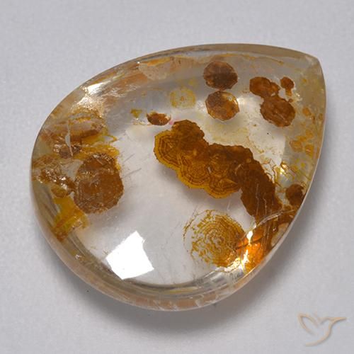 9.82ct Natural Multicolor Cuarzo con marcasita, En forma de pera, Transparente
