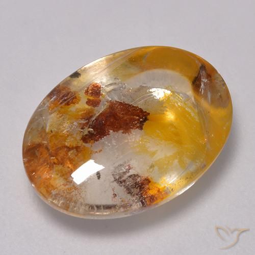 Cuarzo con marcasita Multicolor natural de 9.40 ct, Ovalada, Transparente