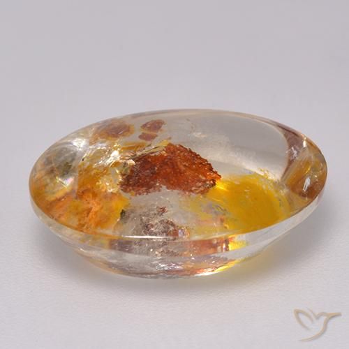 Cuarzo con marcasita Multicolor natural de 9.40 ct, Ovalada, Transparente