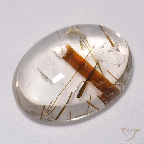 14.43ct Natural Multicolor Cuarzo con marcasita, Ovalada, Transparente