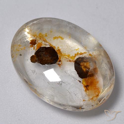 10.98ct Natural Multicolor Cuarzo con marcasita, Ovalada, Transparente