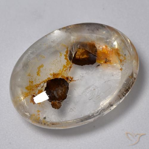 Cuarzo con marcasita Multicolor natural de 10.98 ct, Ovalada, Transparente