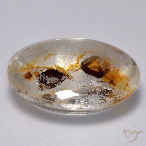 Cuarzo con marcasita Multicolor natural de 10.98 ct, Ovalada, Transparente