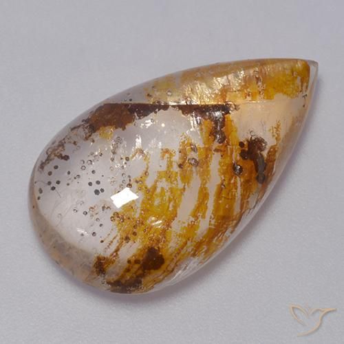13.51ct Natural Multicolor Cuarzo con marcasita, En forma de pera, Transparente