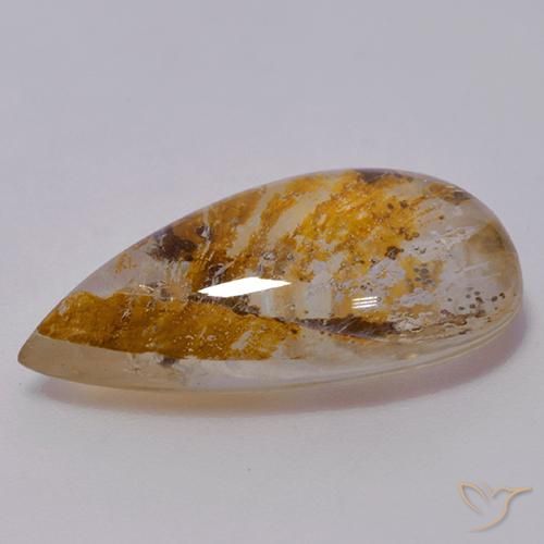 Cuarzo con marcasita Multicolor natural de 13.51 ct, En forma de pera, Transparente