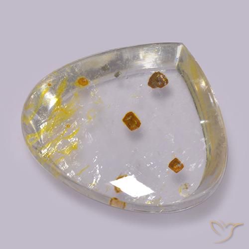 17.42ct Natural Multicolor Cuarzo con marcasita, En forma de pera, Transparente