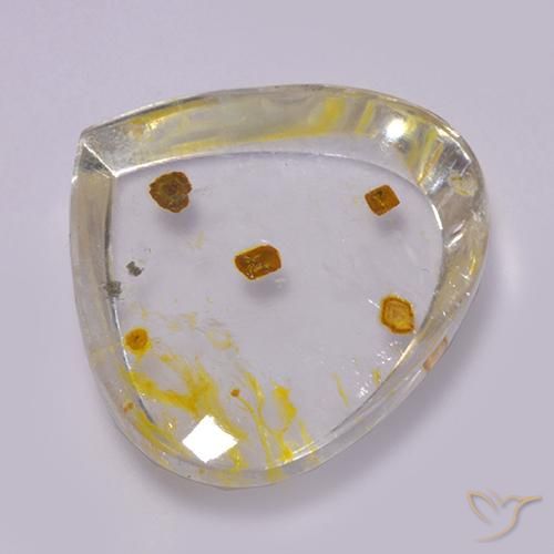 Cuarzo con marcasita Multicolor natural de 17.42 ct, En forma de pera, Transparente