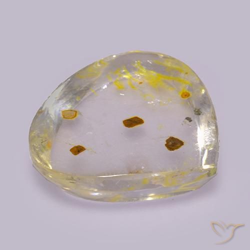 Cuarzo con marcasita Multicolor natural de 17.42 ct, En forma de pera, Transparente