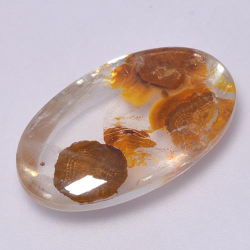 Cuarzo con marcasita Multicolor natural de 12.68 ct, Corte Óvalo, Transparente