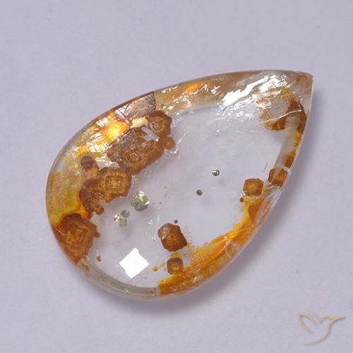 12.63ct Natural Multicolor Cuarzo con marcasita, En forma de pera, Transparente