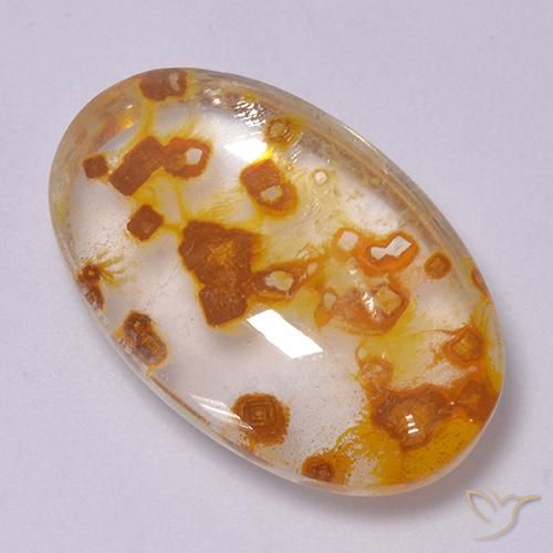 22.00ct Natural Multicolor Cuarzo con marcasita, Ovalada, Transparente