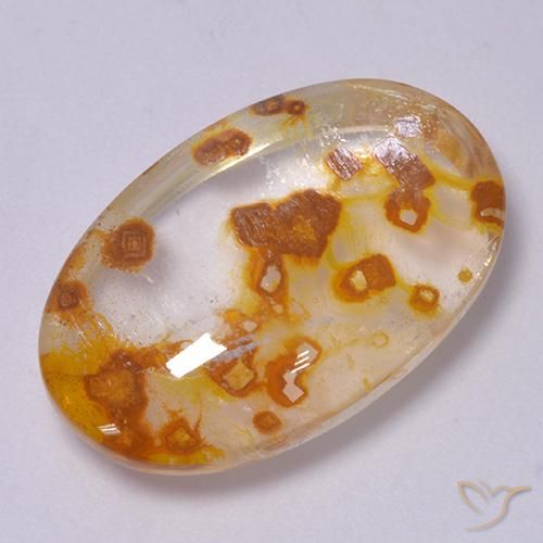 Cuarzo con marcasita Multicolor natural de 22.00 ct, Ovalada, Transparente