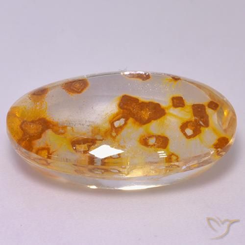 Cuarzo con marcasita Multicolor natural de 22.00 ct, Ovalada, Transparente