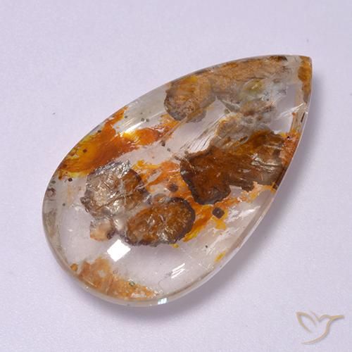 20.84ct Natural Multicolor Cuarzo con marcasita, En forma de pera, Transparente