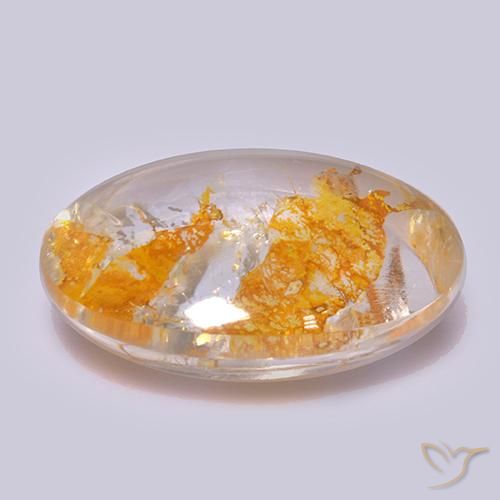 Cuarzo con marcasita Multicolor natural de 22.34 ct, Ovalada, Transparente