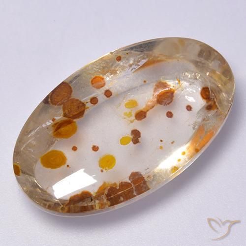 Cuarzo con marcasita Multicolor natural de 19.98 ct, Ovalada, Transparente