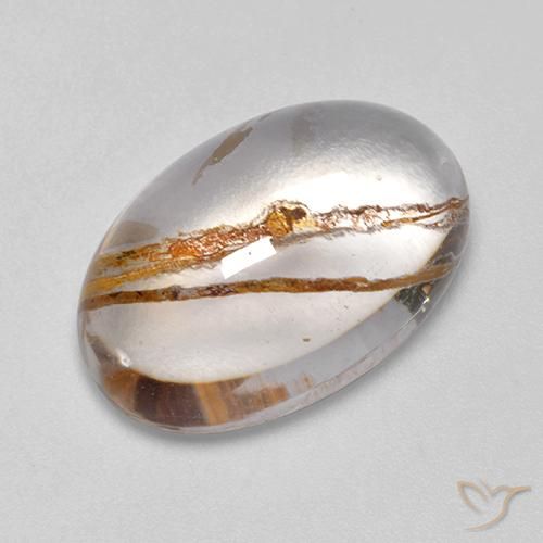 12.65ct Natural Multicolor Cuarzo con marcasita, Ovalada, Transparente