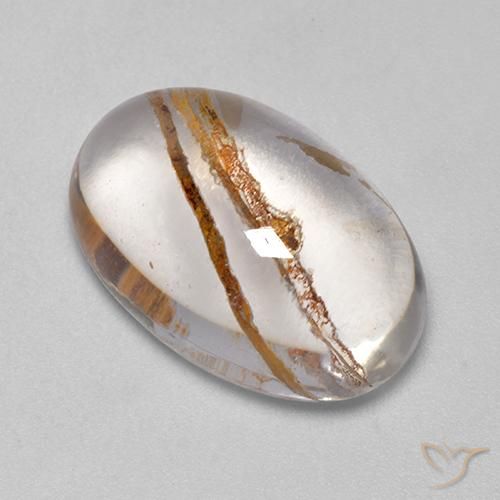 Cuarzo con marcasita Multicolor natural de 12.65 ct, Ovalada, Transparente