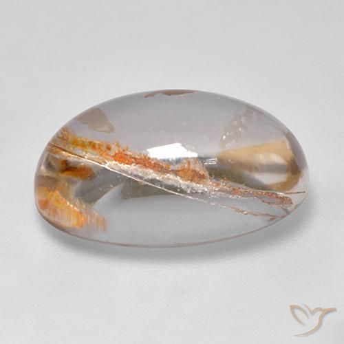 Cuarzo con marcasita Multicolor natural de 12.65 ct, Ovalada, Transparente