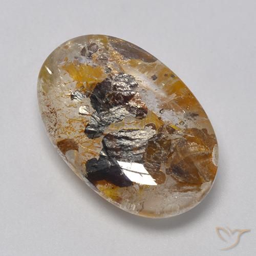 11.56ct Natural Multicolor Cuarzo con marcasita, Ovalada, Transparente