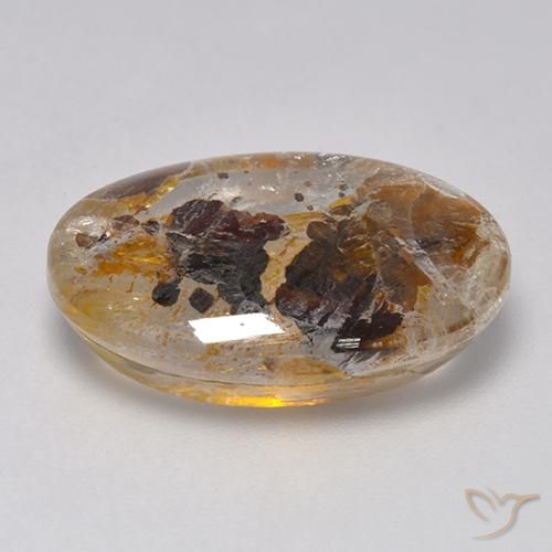 Cuarzo con marcasita Multicolor natural de 11.56 ct, Ovalada, Transparente