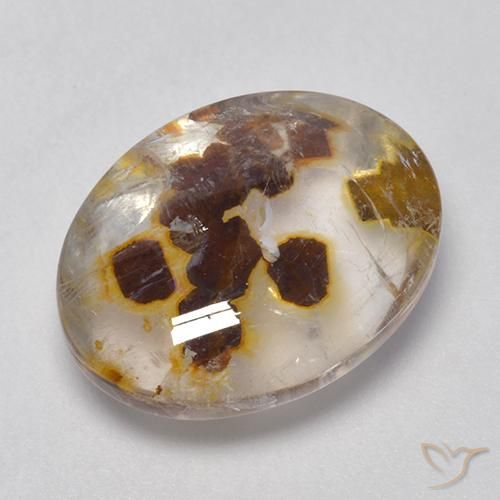 9.88ct Natural Multicolor Cuarzo con marcasita, Ovalada, Transparente