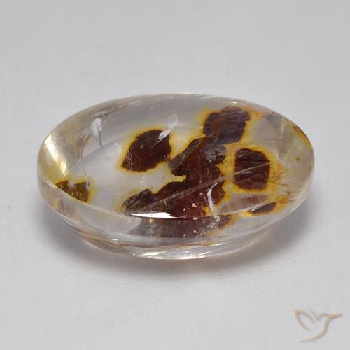 Cuarzo con marcasita Multicolor natural de 9.88 ct, Ovalada, Transparente