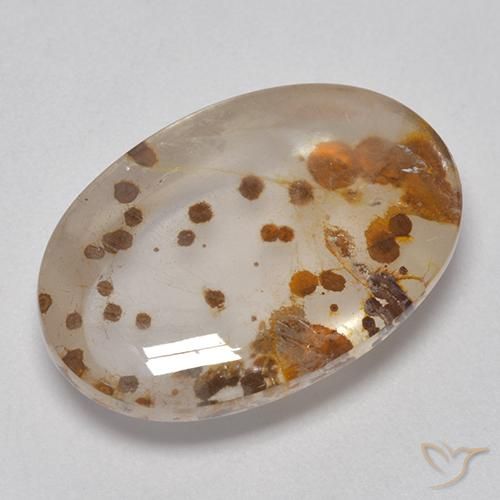Cuarzo con marcasita Multicolor natural de 16.00 ct, Ovalada, Transparente