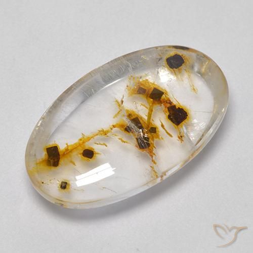 12.18ct Natural Multicolor Cuarzo con marcasita, Ovalada, Transparente