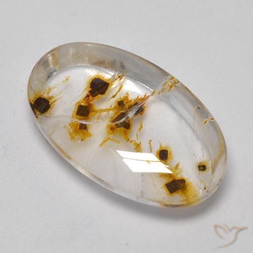 Cuarzo con marcasita Multicolor natural de 12.18 ct, Ovalada, Transparente