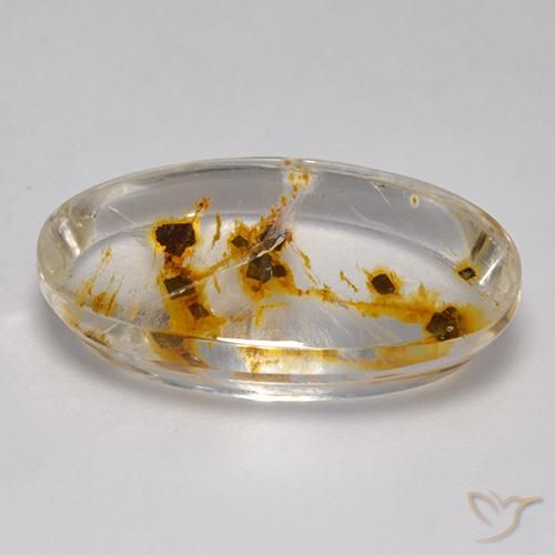 Cuarzo con marcasita Multicolor natural de 12.18 ct, Ovalada, Transparente
