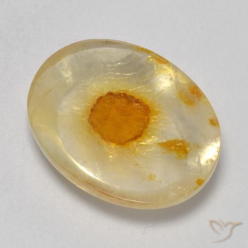 Cuarzo con marcasita Multicolor natural de 7.97 ct, Ovalada, Transparente