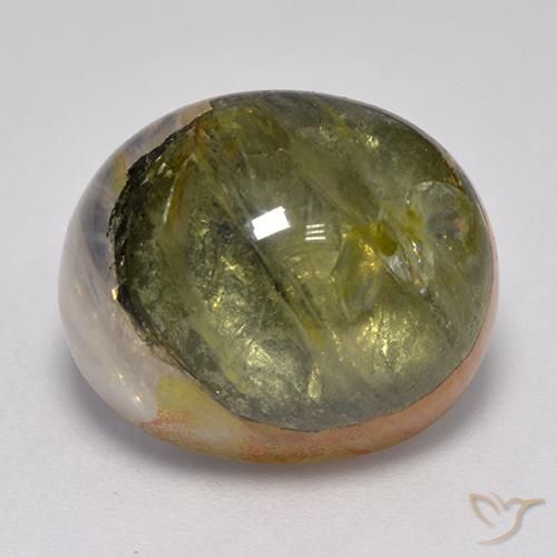 15.61ct Natural Multicolor Cuarzo con marcasita, Ovalada, Translúcido